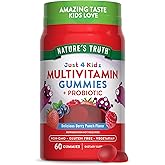 Nature's Truth Kids Multivitamin Gummies with Probiotics | 60 count | Berry Punch Flavor | Vegetarian, Non-GMO & Gluten Free Supplement