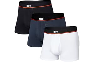SAXX Underwear Co. Men's Underwear with Pouch Non-Stop Stretch Cotton Trunk Fly 3Pk