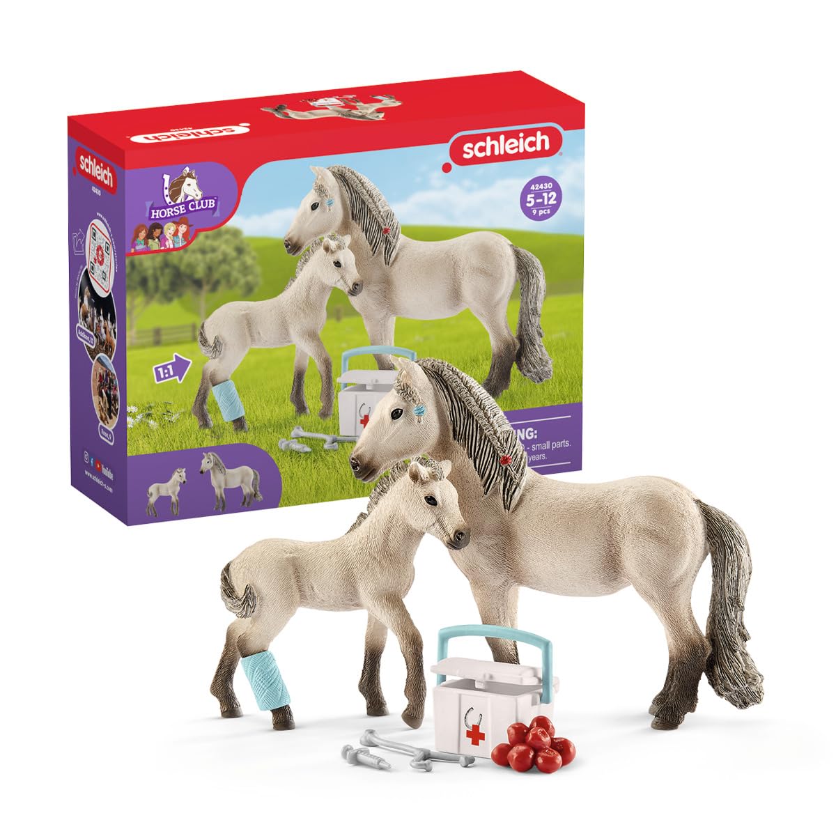 SCHLEICH 42430 Horse Club Hannah’s first-aid kit, from 5 years, HORSE CLUB - Playset, 9 pieces