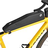 Rhinowalk Waterproof Long Top Tube Bike Bag 2L, Bolt-On or Strap Mount | Extended cycling storage with hidden cable port, HDPE support, padded base, reflective logo and 2.17-inch width