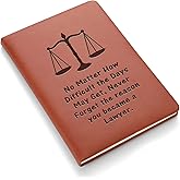 JOHSBYD Lawyer Gifts Leather Notebook Always Remember You’re Braver Than You Believe Leather Notebook Law School Graduation Gifts Future Lawyer Gifts Birthday Appreciation Retirement Gift (No Matter)