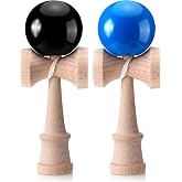 Teyva Daily 2 Pack Kendama Solid Wood Ball Cup for 14+ Teens, Black,Blue | Full Size Pre-strung, Hand-eye Coordination Training, Summer Party Game for Teens Young Adults, Solid Wood Construction