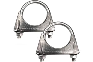 Elifecenter Universal Heavy Duty 2.25" 2-1/4 Inch Exhaust U Bolt Clamp Stainless Steel Saddle Design with Reinforced Ribs