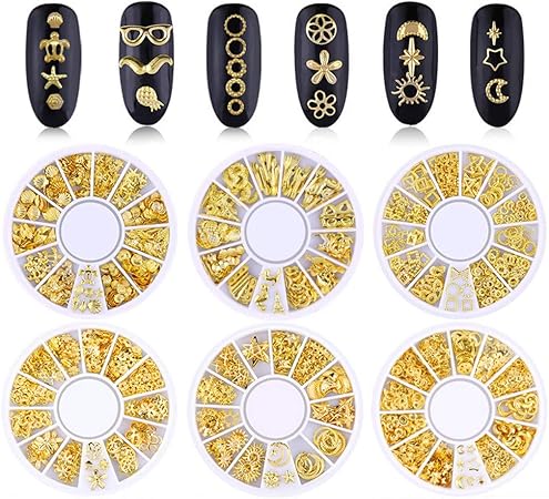 Amazon Kingsie ネイル スタッズ メタルパーツ ネイルパーツ 夏 ジェルネイル ネイルアート レジン 手作り 6ケースセット ゴールド Kingsiely スタッズ 通販 Amazon Kingsie ネイル スタッズ メタルパーツ ネイルパーツ 夏 ジェルネイル ネイルアート レジン 手作り 6ケースセット ゴールド Kingsiely スタッズ 通販