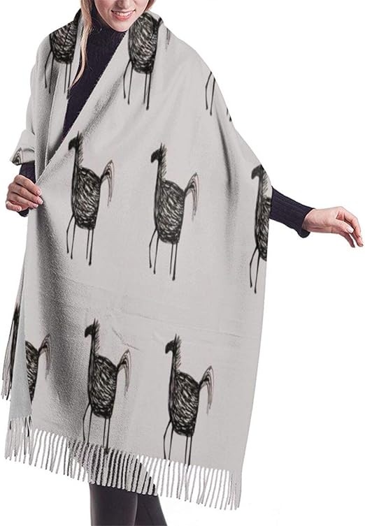 Hand Drawing Horses Cashmere Scarf and Shawl Cashmere Pashmina Shawl