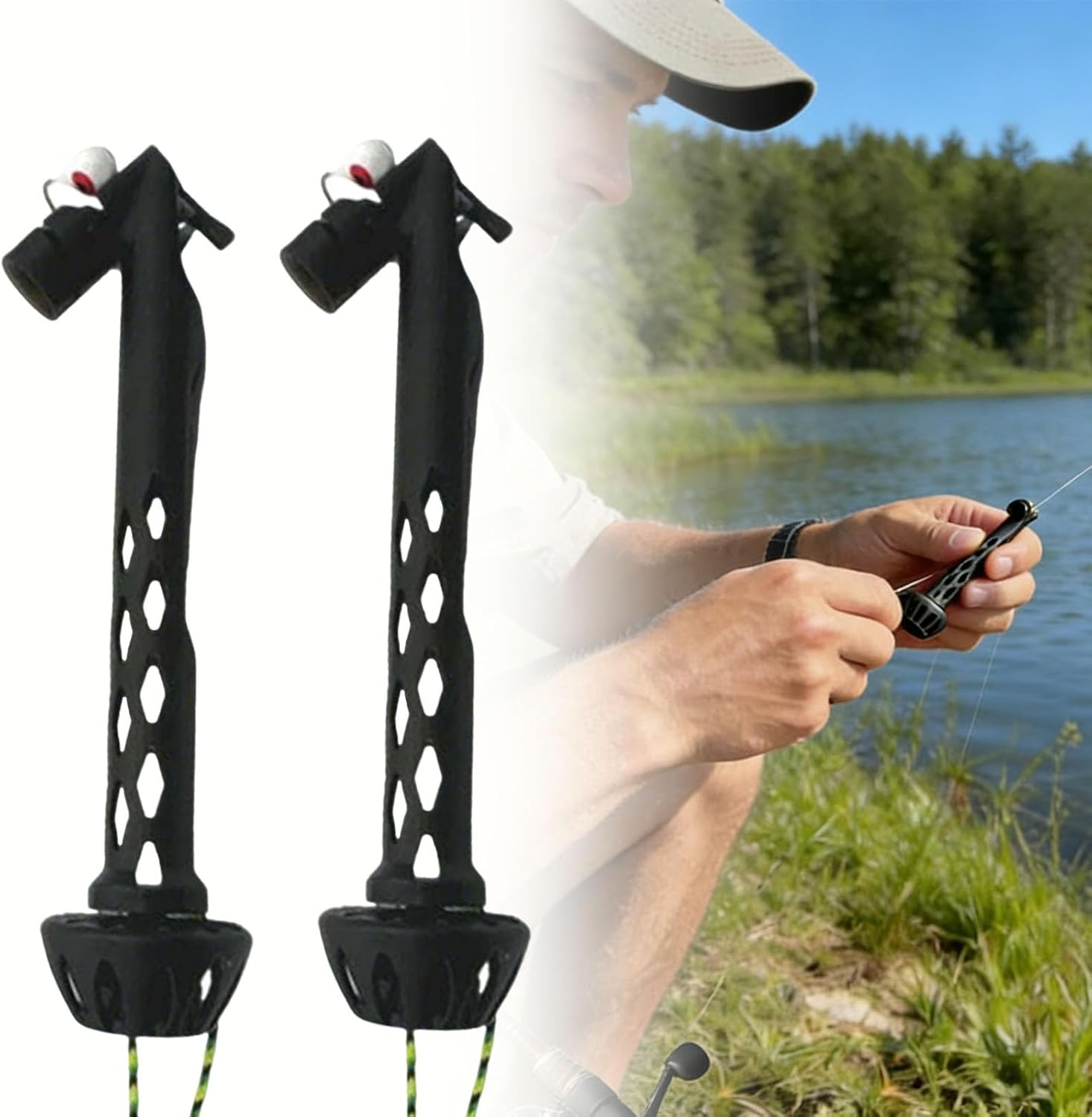 Magnetic Fly Threader & Magnetic Fly Roost, Fishing Accessory for Easy Rigging & Tying, Works with Most Hooks, Tippets & Rig Styles