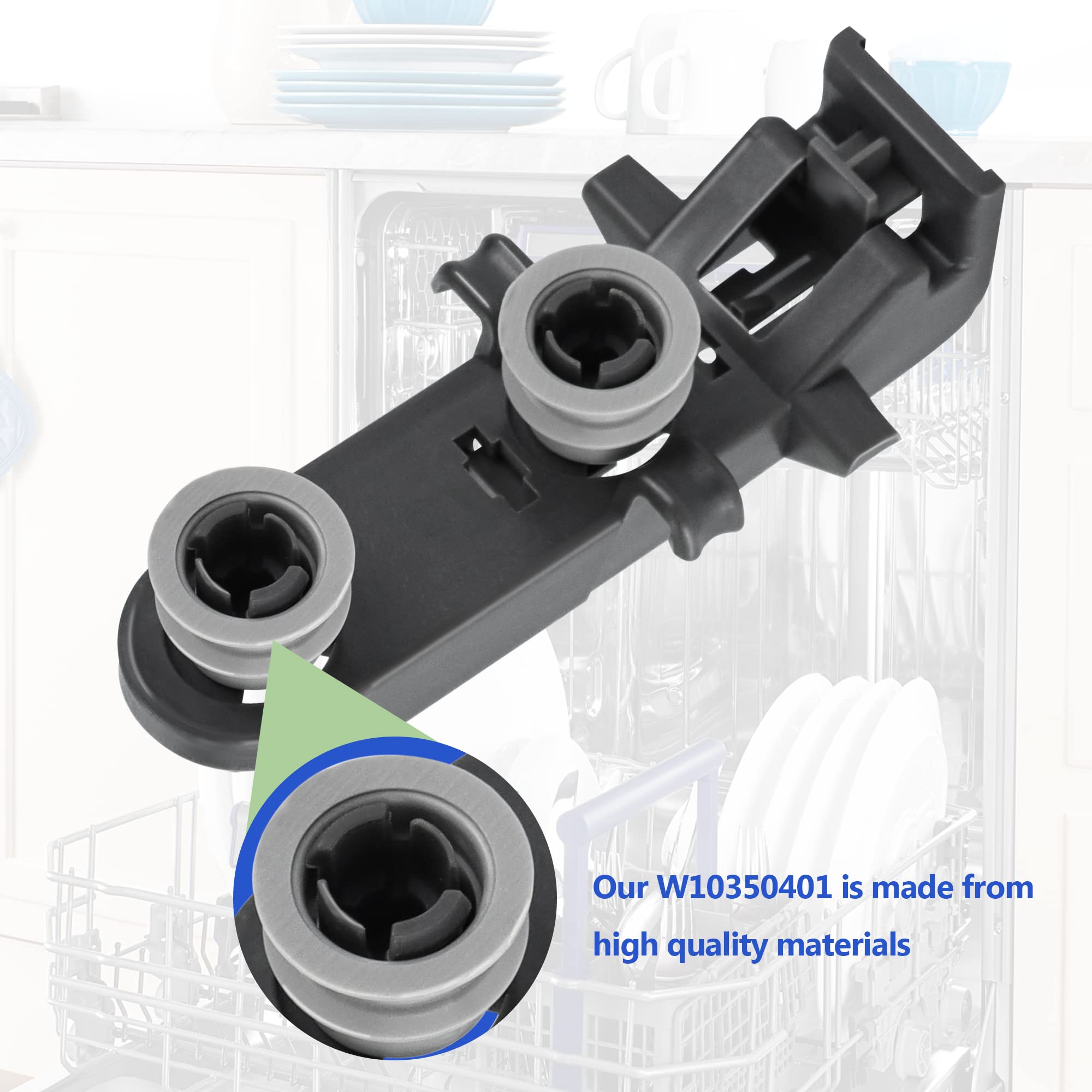 W1035401 Dishwasher Rack Roller Wheel Fit For Ken-more Whirl-pool Kitchen-Aid Replaces W10195336 W10410552 W10434691 WPW10350401VP 2PACKS