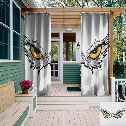 Amazon Com Leinuoyi Eye Outdoor Curtain Pole Aggressive Gaze