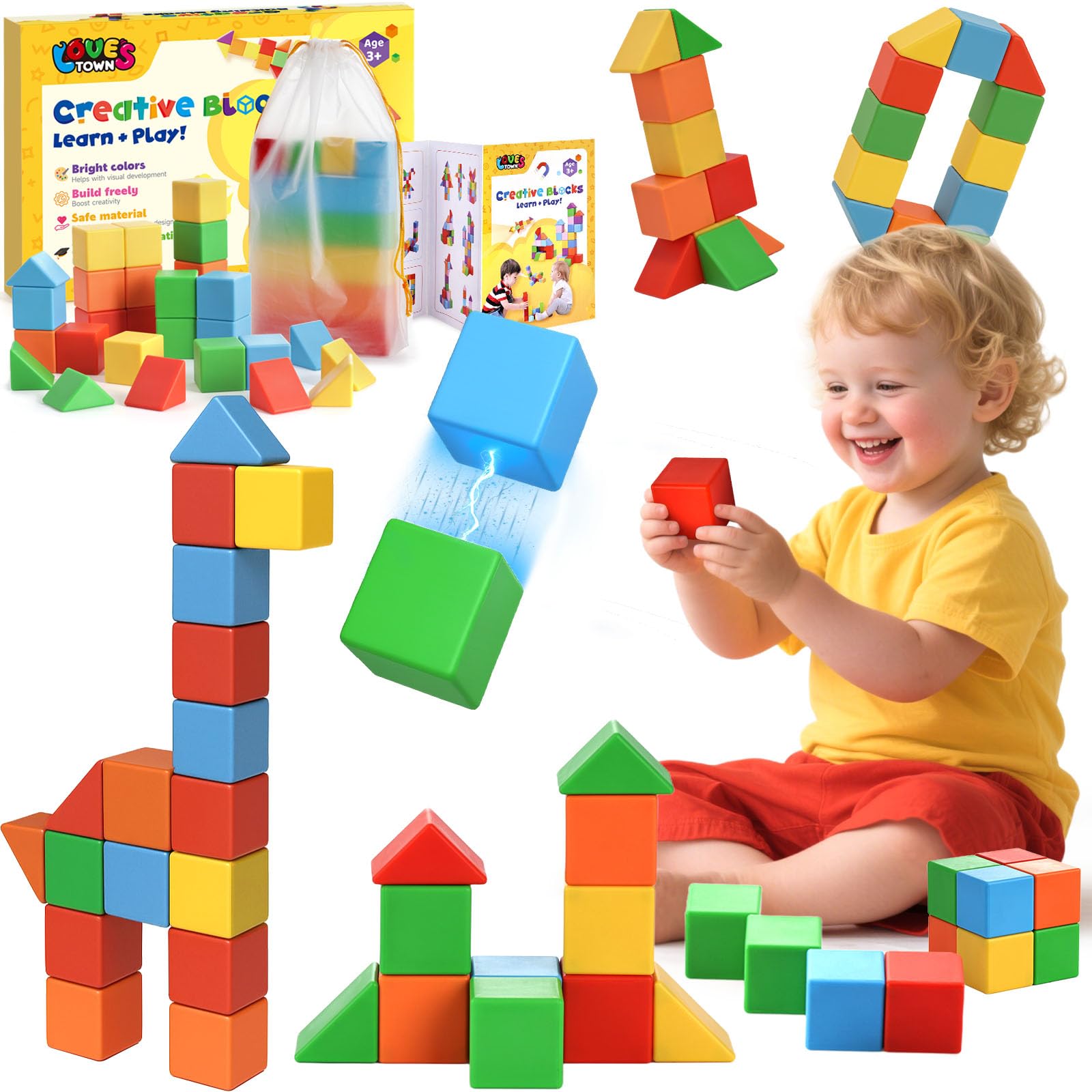 Photo 1 of LovesTown 28 PCS Magnetic Blocks for Kids, Magnegtic Building Cubes for Toddler Preschool LearningToys Montessori Educational STEM Toys for Boys Girls
