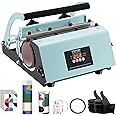 VEVOR Tumbler Heat Press Machine, 11-30oz Mug Press, Heat Up Fast and Even, Tumbler Press with Sublimation Paper, Tape and Gloves, Temp and Time Setting, for Sublimation Tumblers, Cups, Mugs, Green