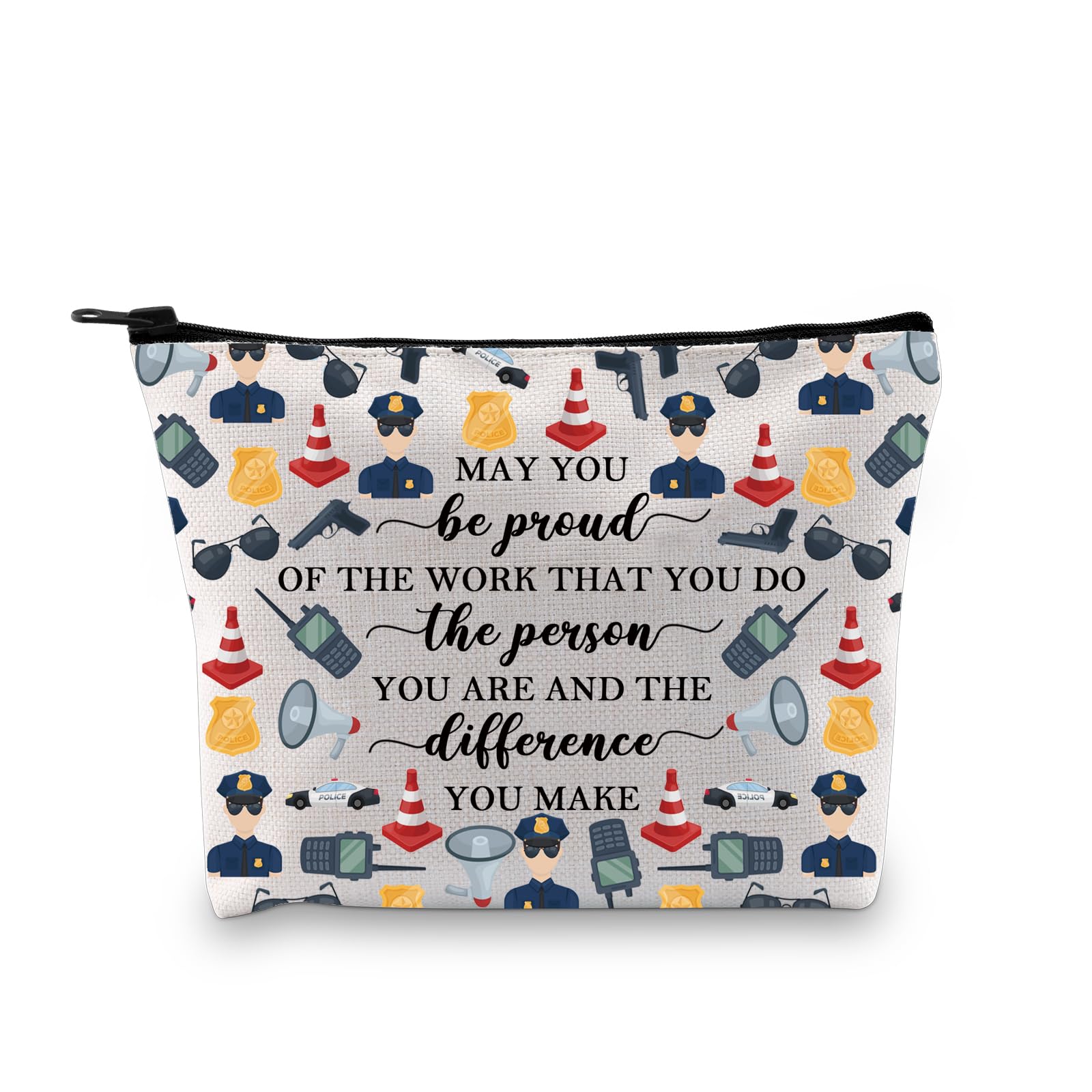 PLITI Police Officer Gift Police Academy Graduation Gift May You Be Proud of The Work You Do Police Appreciation Makeup Bag (Be Proud Police Office bagU)