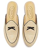 Journey West Raffia Women's Mules Flats with Bowtie