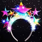 BARTOSI Light Up Star Headband LED Christmas Stars Headbands Xmas Holiday Hair Accessories for Women and Girls