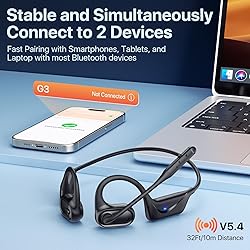 CPTEA Bluetooth Headset with Microphone, Open Ear
