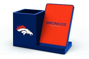SOAR NFL Denver Broncos Wireless Charger and Desktop Organizer, Team Color