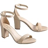 Ankis Heels for Women Open Toe Ankle Strap Chunky Heel Sandals 2.75 Inch