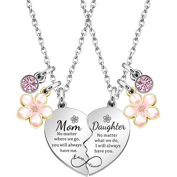 thumbnail image 2 of 2 Pcs Matching Heart Necklace For Father Daughter, Brother Sister 2 of 13