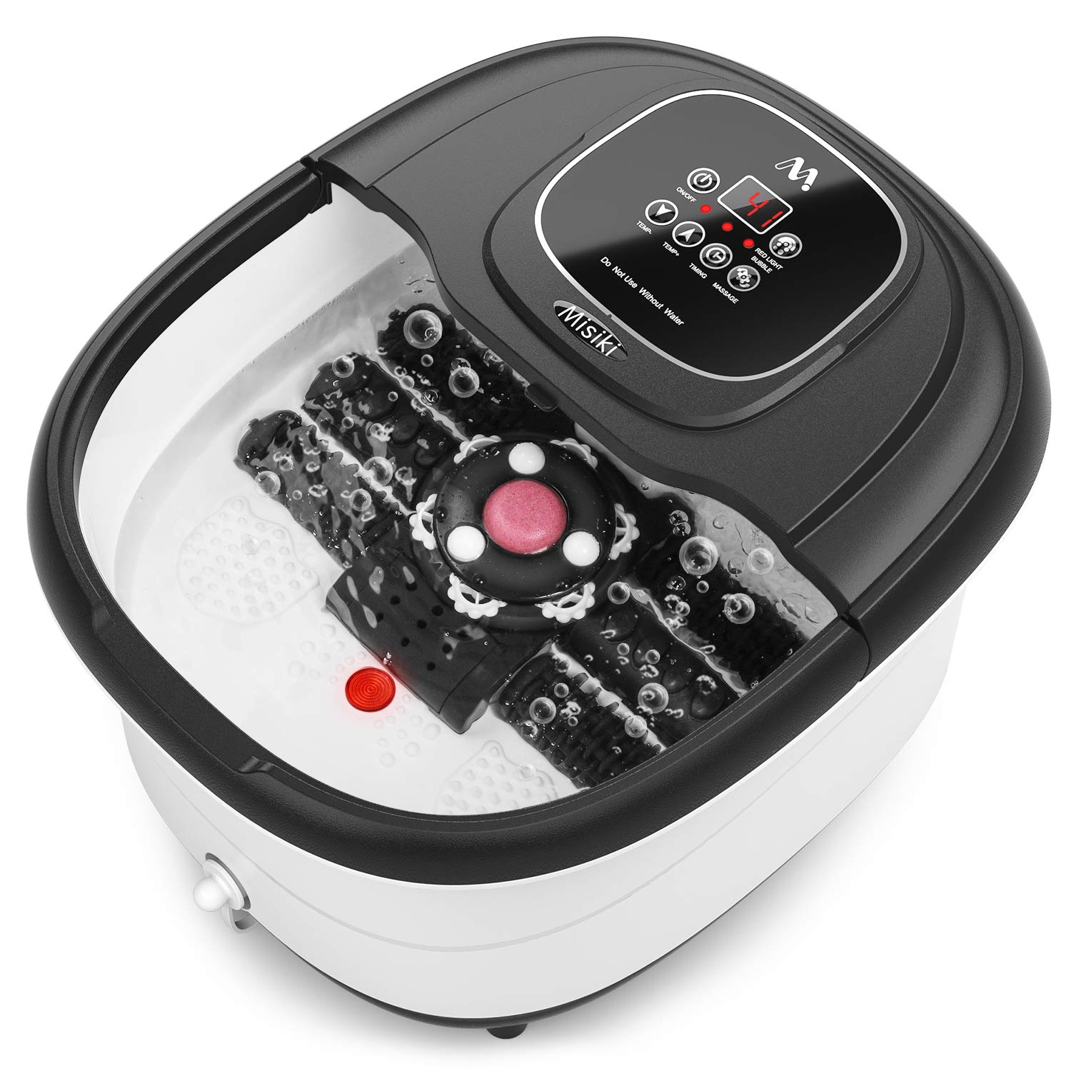 Foot Spa Misiki Foot Bath Massager with Heat & 3 Automatic Modes and 4 Motorized Massage Rollers, Adjustable Time & Temperature, O2 Bubbles, Rotating Pedicure Stone for Relieve Foot Pressure: Beauty