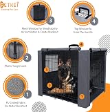 PETKEI 36 Inch Dog Crate Cover 600D Waterproof Oxford Mesh Windows Calming view 3