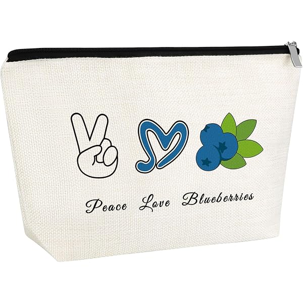 BDPWSS Make-up-Tasche „Just A Girl Who Loves Blueberry“ – Wasserdichte Kosmetiktasche, 23x17 Cm, Canvas