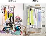 12Pcs Transparent Dustproof Garment Bags with Zip Set for Clothes Suit Dress view 2