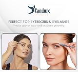 Candure Slanted Tweezers for Brows & Face with Leather Pouch view 7