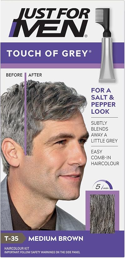 Just For Men Touch of Grey Medium Brown Hair Dye T35 No Mix No Mess