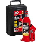 BIG RED 6 Ton (12,000 LBs) Hydraulic Welded Bottle Jack with Storage Case | 6 Ton Capacity; Lifting Range 8.15" to 15.83"; Welded Structure;Compact Size; With Storage Case; Auto Repair House Lift