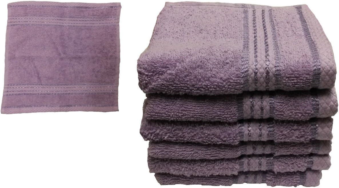 ml MassAri Limited Pack of 6 Face Towel Cloth Luxury 100% Royal Egyptian Cotton 500 GSM Face Flannel (Lilac)