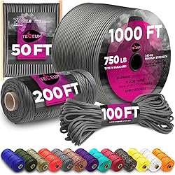 TECEUM Paracord Type IV 750 lb Dark Grey – 100 ft