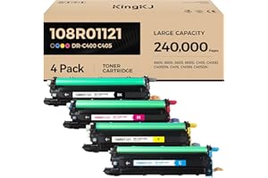 KINGKJ 108R01121 Drum Unit Set 4-Pack (Not Toner) Black Cyan Magenta Yellow Replacement for Xerox Versalink C400 C400D C400DN C405 C405N C405DN Phaser 6600 Workcenter 6605 6655 6655i Laser Printer Image-Drum