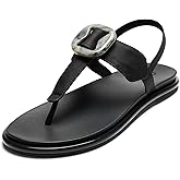 OLUKAI La'i T-Bar Women’s Strappy Beach Sandals, Versatile Water-Friendly Shoes, Slip-On Style with Tortoise Shell Buckle, All-Day Comfort