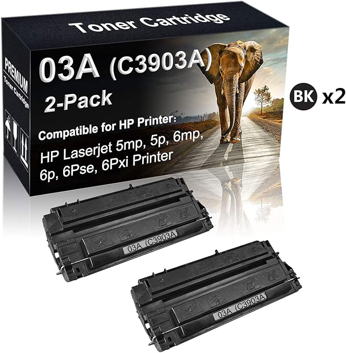 Amazon.com: High Capacity 2-Pack Black Compatible Imaging Printer Cartridge 03A (C3903A) Use for 