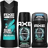 AXE Apollo Men's Grooming Bundle: 2-in-1 Shampoo & Conditioner, Body Spray, and Deodorant Stick, Sage & Cedarwood Scent