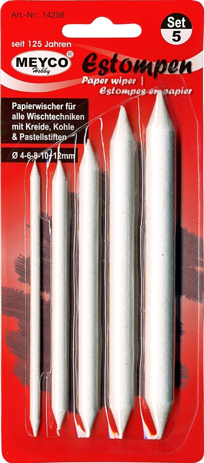 Meyco Papierstift - Estompen - Blending-Stift zum verschmieren von Bleistift - Wischstift - Papierwischer