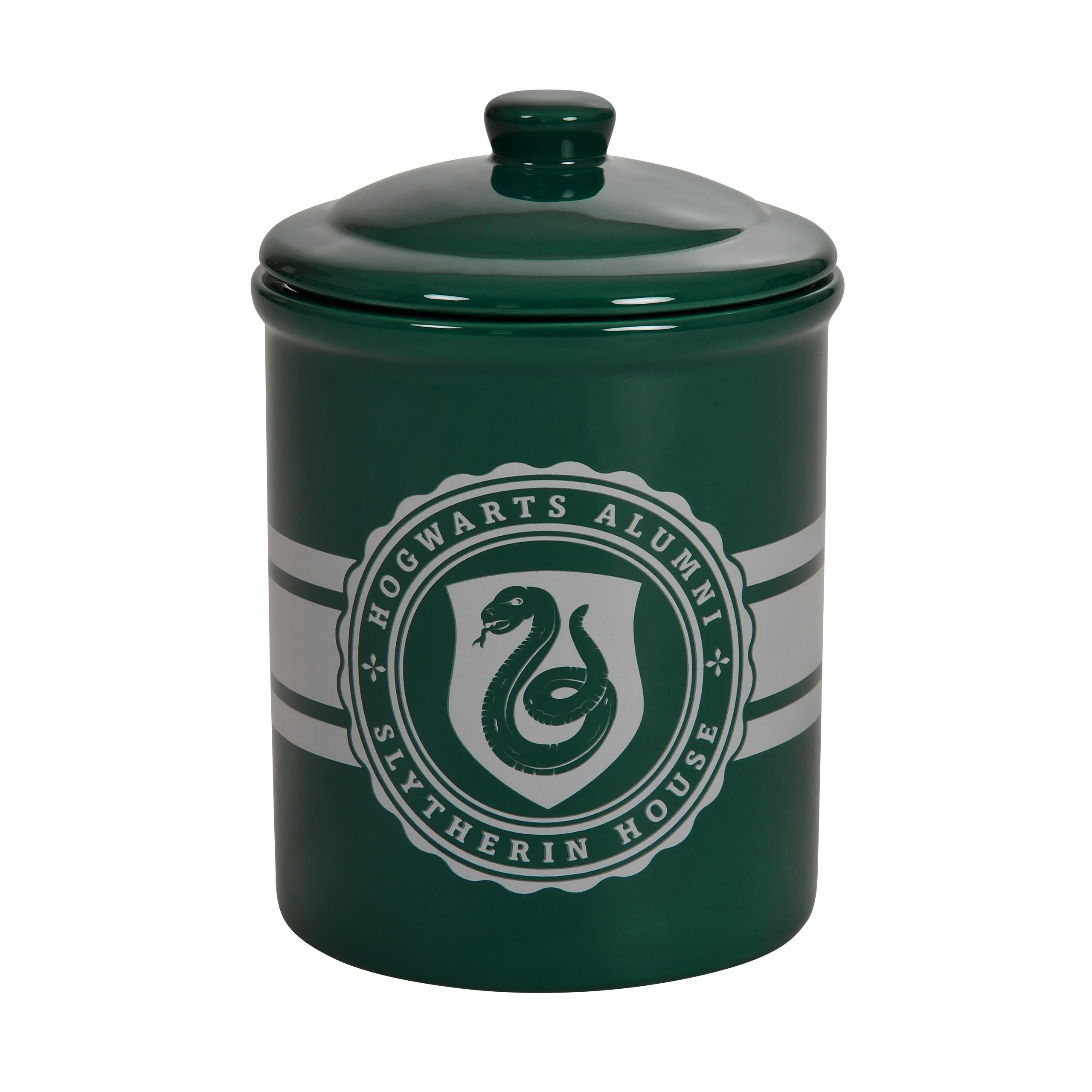 Elbenwald Harry Potter Hogwarts Alumni Biscuit Tin Slytherin - 2.5 x 21.5 x 12.5 cm - with Snake Crest Motif Ceramic
