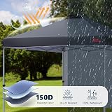 MasterCanopy Durable Ez Pop-up Gazebo 3x3M with One Sidewall Black view 9