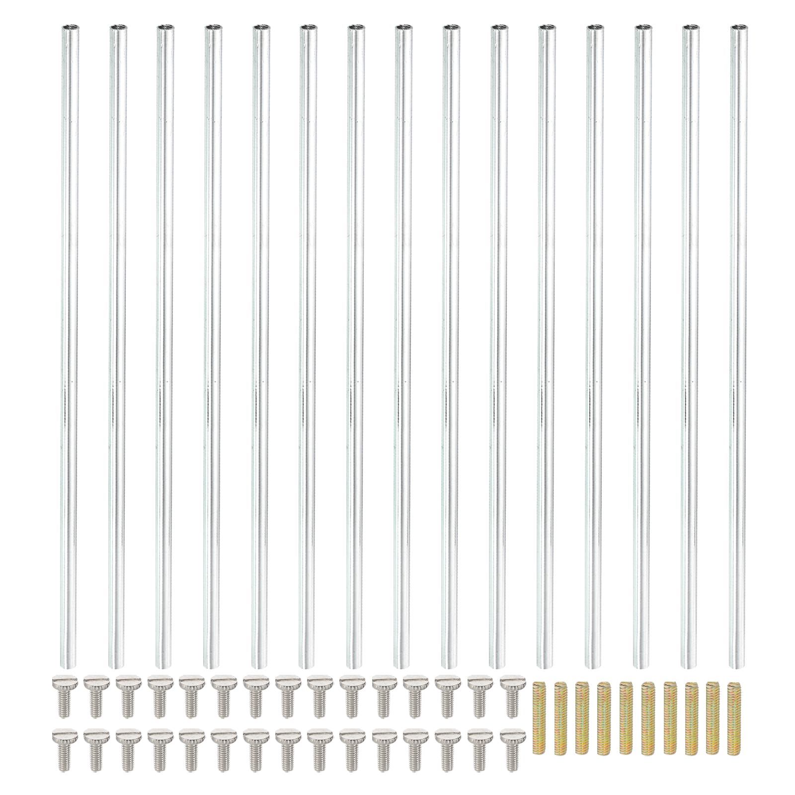 PATIKIL 200mm (7.9") Round Coupling Nuts Kit, M4 Threaded Connector Bar Hardware with Fully Thread Rod Slotted Screw for Lamp Model Furniture DIY Repair Part — image 1