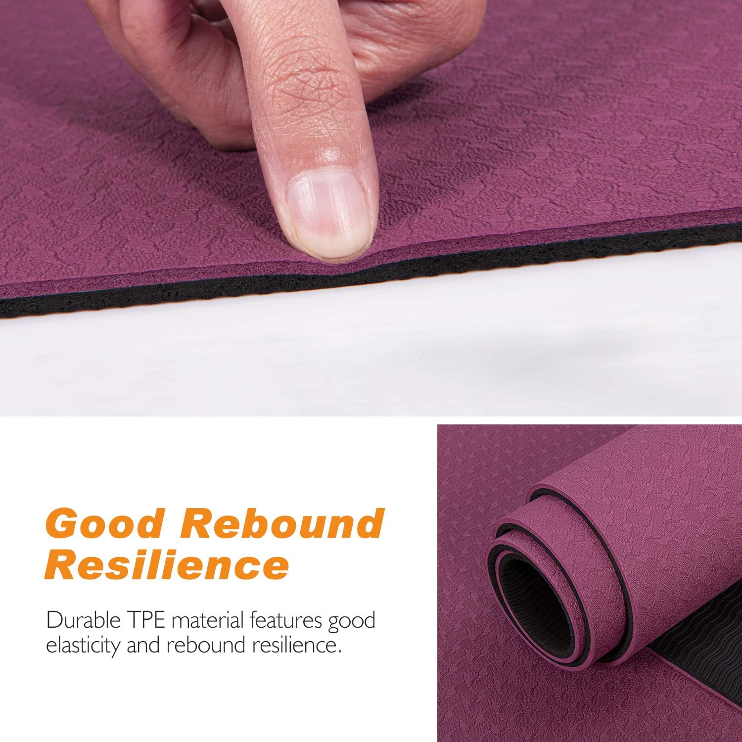 TOPLUS Yoga Mat - Classic 1/4 inch Pro Yoga Mat Eco Friendly Non Slip Fitness Exercise Mat with Carrying Strap-Workout Mat for Yoga, Pilates and Floor Exercises (Deep red) : Sports & Outdoors