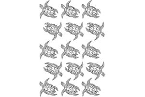 CAPTIVE DECALS Sea Turtle 15 pcs 1 Inch Black Fused Glass Decals