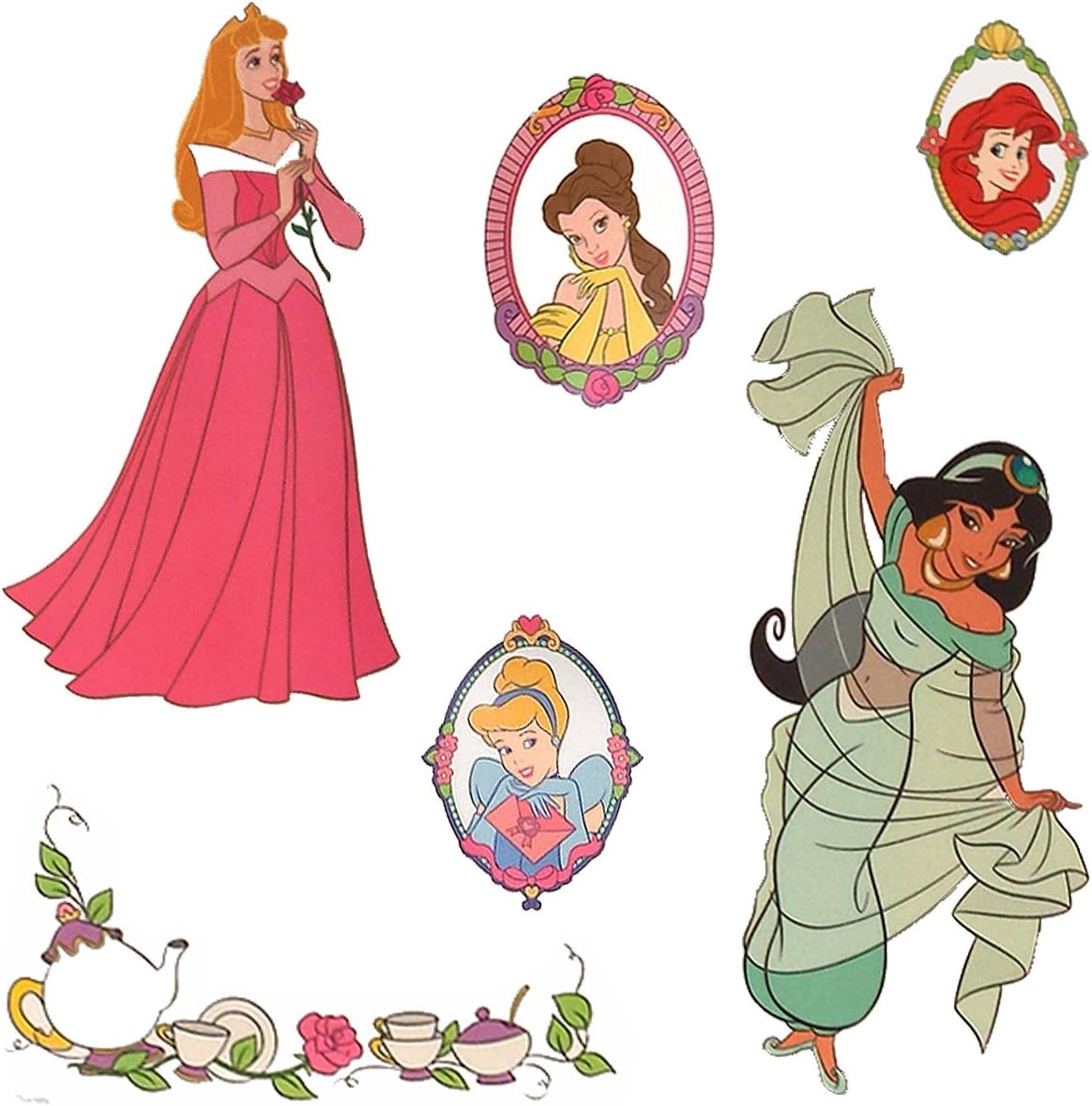 Warehouse USA Disney Princess Stickers Royal Portraits Wall Decals