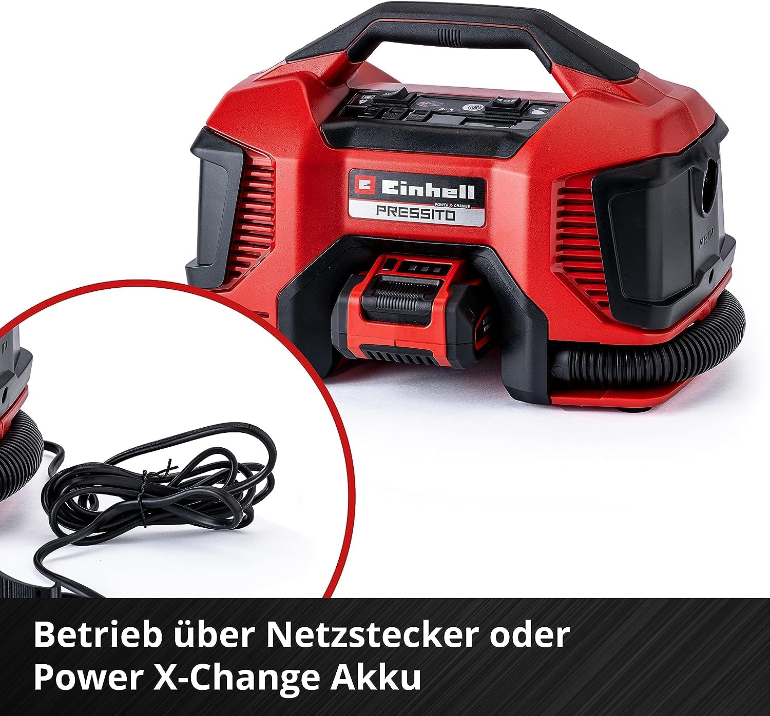 Einhell Hybrid-Kompressor PRESSITO Power X-Change (18 V, max. 11 bar, 31 cm Schlauchlänge, inkl. 3-tlg. Adapter-Set, ohne Akku) 6