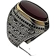 Generic Original Yemeni Aqeeq Agate Stone Men Ring, Best Jewelry Gift, Handmade Men Ring, 925 Sterling Silver Ring, Hand Carved Men's Ring, Gift for him