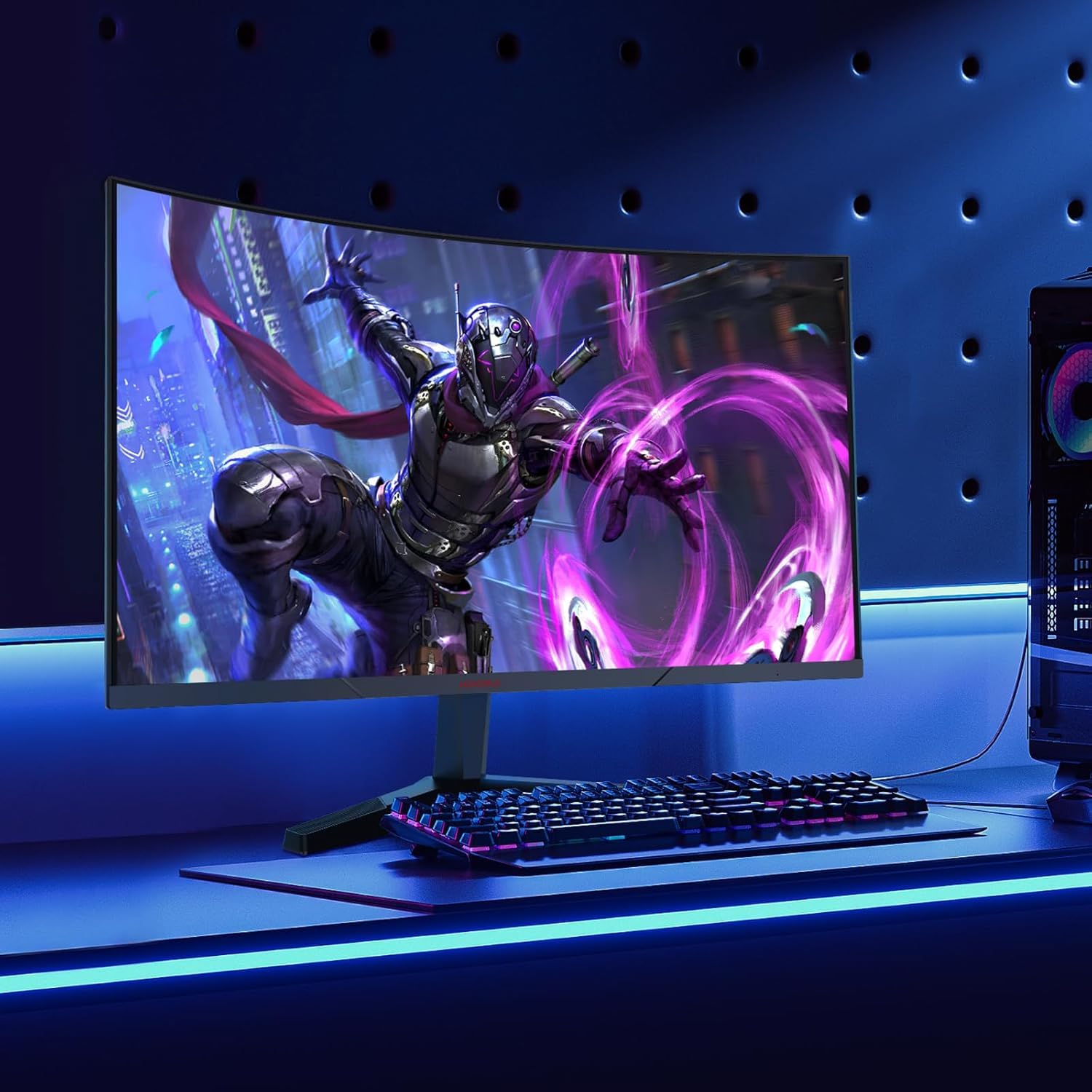 KOORUI 27 Zoll Curved Gaming Monitor, 180Hz FHD PC Bildschirm 1500R, Adaptive Sync DCI-P3 90%, VESA 100x100mm HDMI 2.0/DP 1.2, Schwarz 27E6CA 8