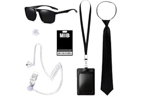 Horolam 6PCS MIB Agent Costume Accessories, Secret Service Costume Set Spy Costume Accessories for Men Women Kids for Cosplay