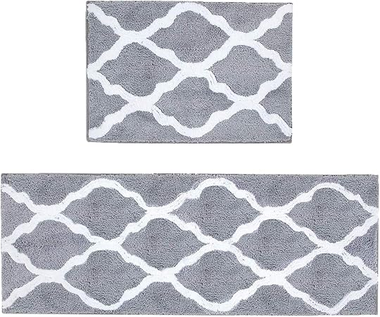 Pauwer Bath Rug Set Of 2 Piece Microfiber Bathroom Rugs Runner Sets Non Slip Absorbent Washable Bath Mat For Bathroom Kitchen Bedroom Grey 45 X 65 Cm 45 X 120 Cm Amazon Co Uk Kitchen