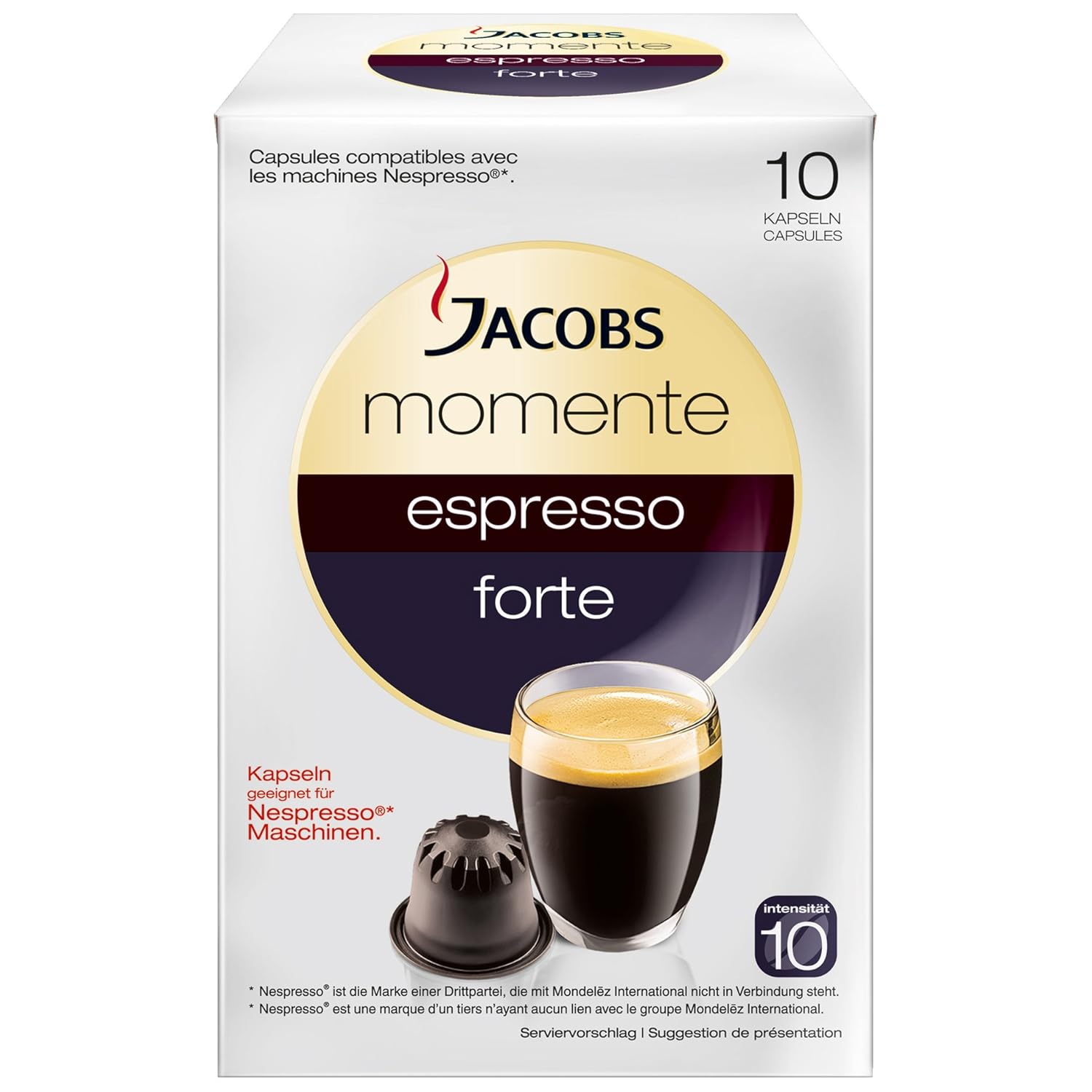 Jacobs Moments Espresso Forte Capsules, Nespresso Compatible, Coffee