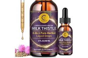 GPGP GREENPEOPLE Milk Thistle Extract Drops for Liver Cleanse Detox & Repair, Liver Supplement with Dandelion Root, Artichoke and Turmeric, All-Natural Herbal Liver Support Supplement, Vegan, Non-GMO, 2 FL OZ