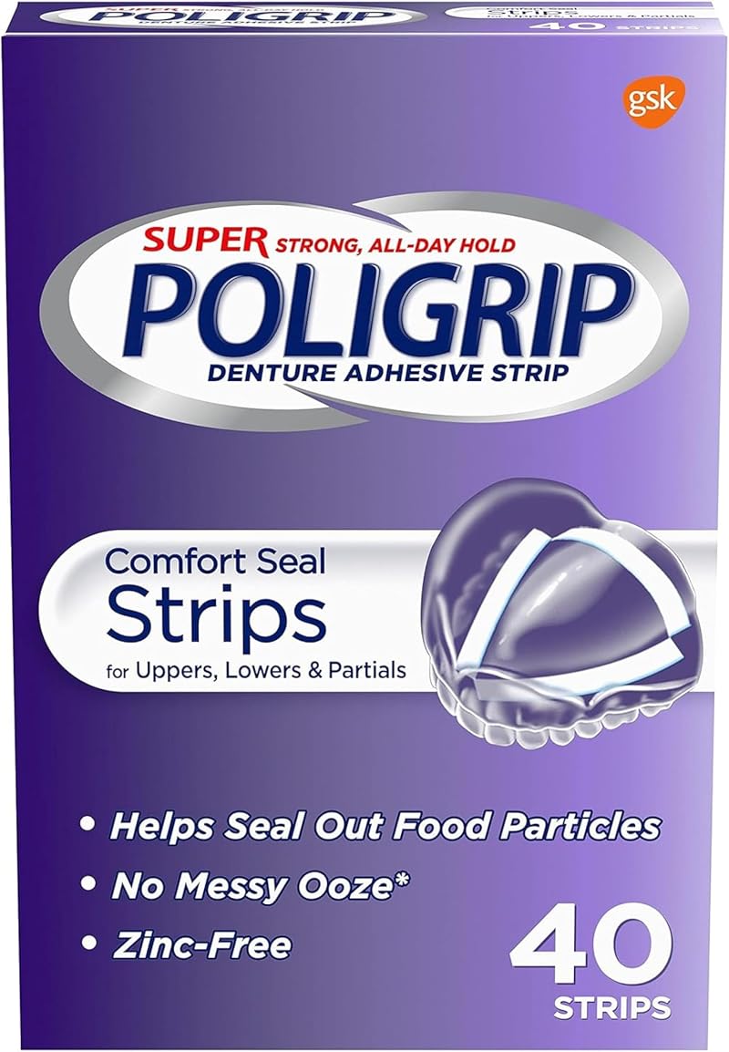 SUPER POLIGRIP Comfort Seal Strips 40 Denture Adhesive
