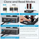 SSK Dual NVMe SSD Cloner 20Gbps USB3.2 Gen 2x2 M.2 Duplicator Docking Station view 6